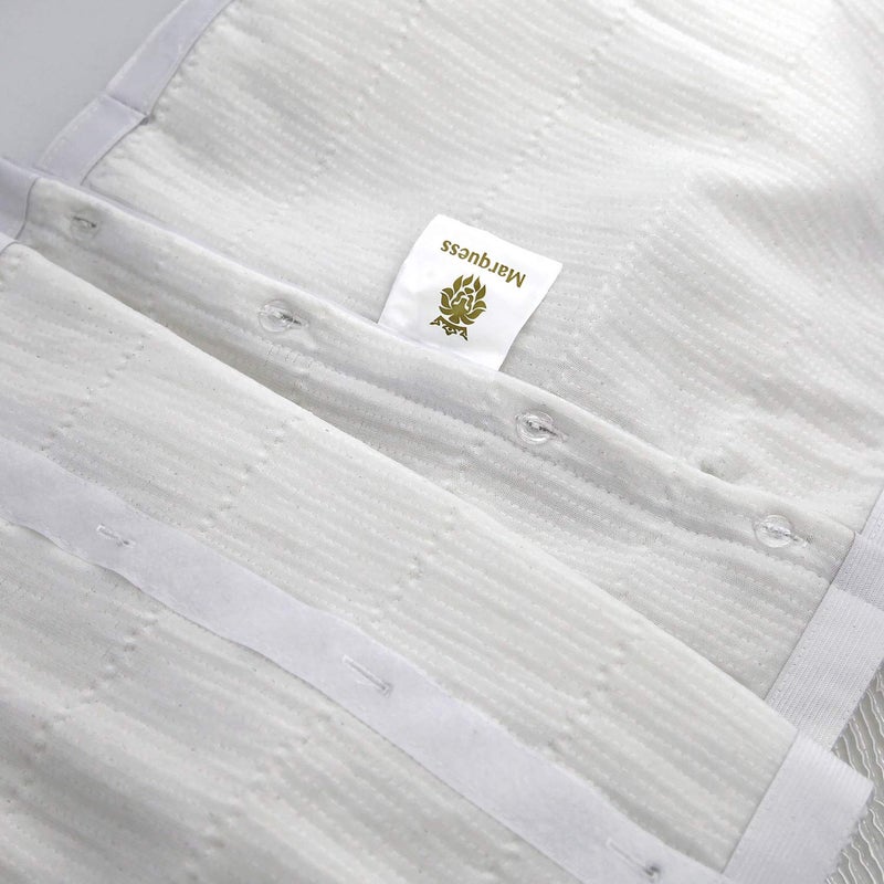 Marquess Box Spring Cover- Wrap Around Elastic, Vertical Stripe Pattern Bed Skirt Alternative, and Classic 15" Drop Length. Polyester/Polyester Filling (White, King)â€¦ - Image 5